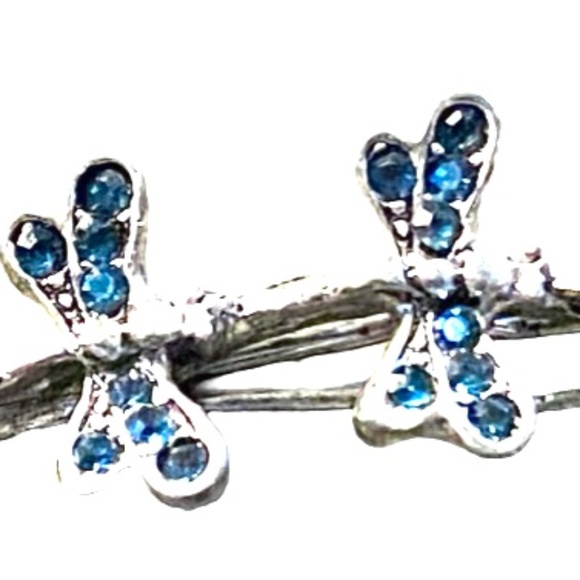 Silver Tone Crystal Dragonfly Barrette - Picture 3 of 5